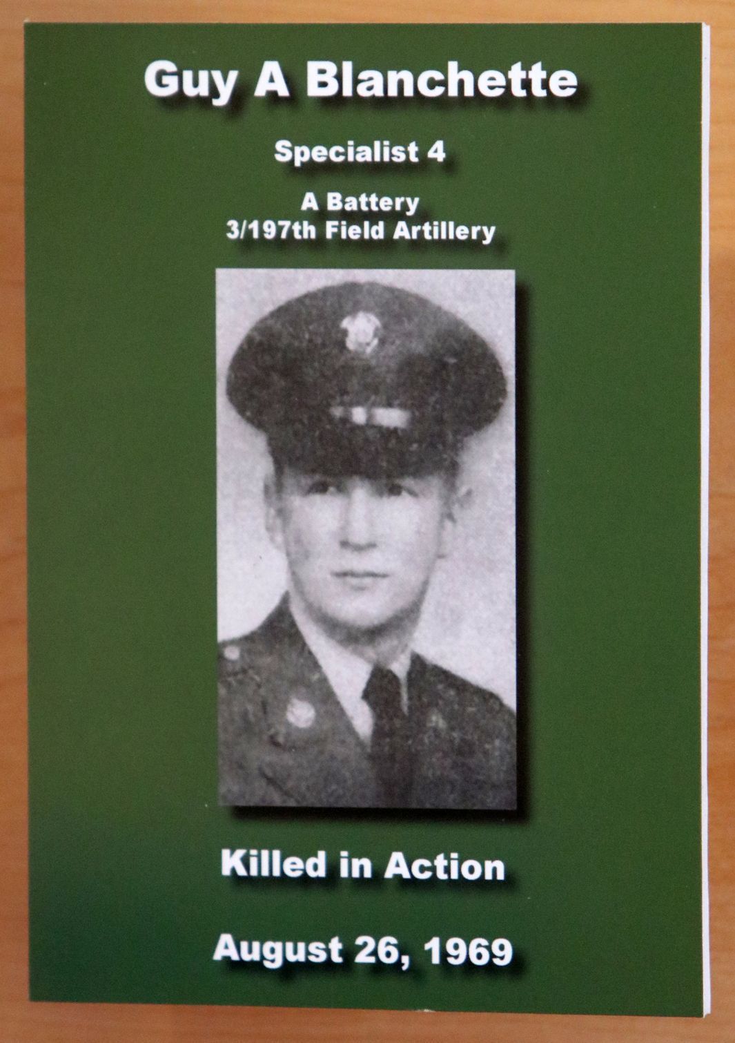 Spc. 4 Guy A. Blanchette